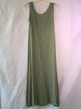 K Studio Sage Green Textured Rayon Maxi Dress Size 8 Tank Sleves
